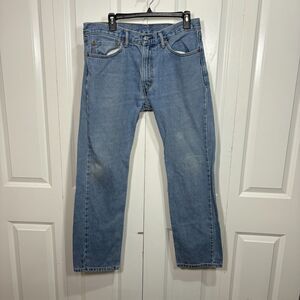 Levi’s 505 Men's Jeans 34x32 Light Wash Regular Fit Straight Leg Denim Blue
